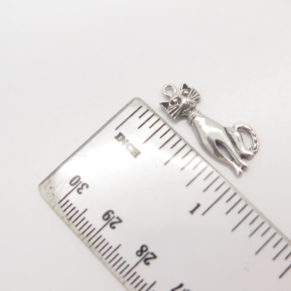 925 Sterling Silver Vintage Cat Pendant - image 6