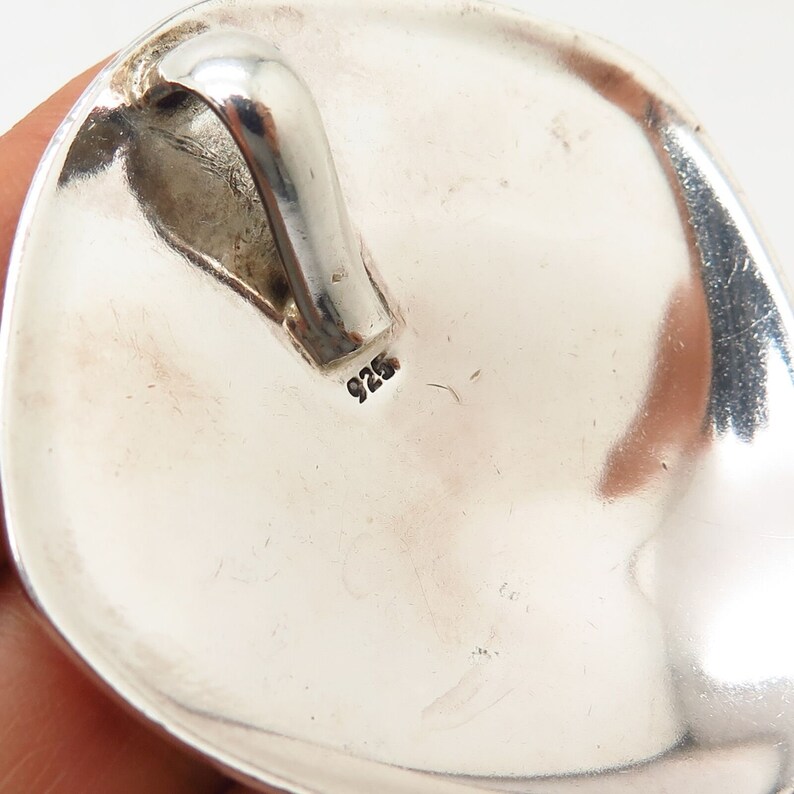 925 Sterling Silver Heavy Modernist Plate Pendant
