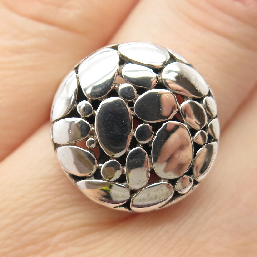 925 Sterling Silver Vintage Pebble Ring Size 6.5 - Etsy