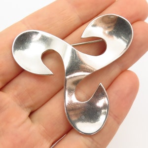 925 Sterling Silver Vintage Mexico Spinner Design Pin Brooch