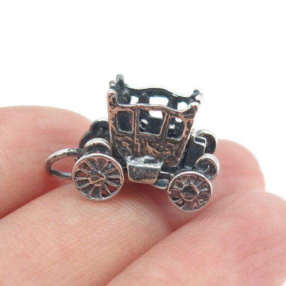 925 Sterling Silver Antique Art Deco Carriage Mov… - image 1