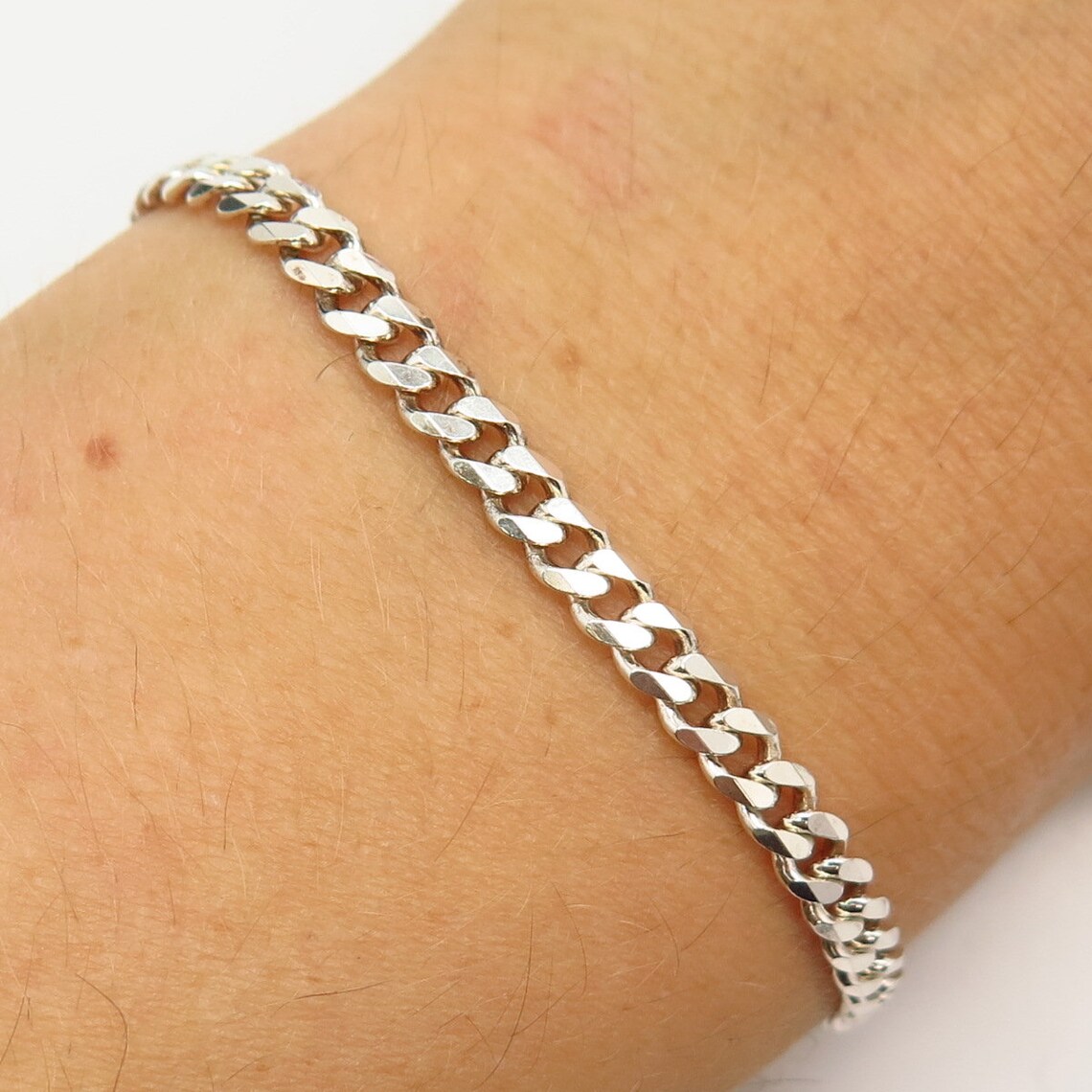 925 Sterling Silver Italy Cuban Link Bracelet 8 Etsy