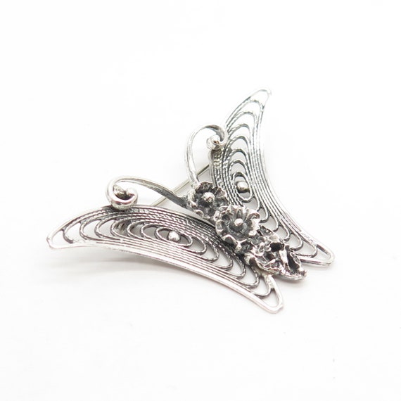 925 Sterling Silver Vintage Beau Butterfly Pin Br… - image 4