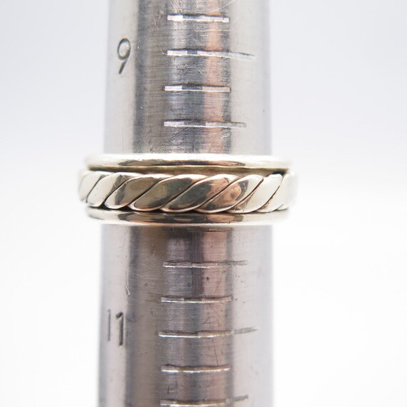 925 Sterling Silver Vintage Mexico Braided Rotating Band 925 Sterling Silver Vintage Mexico Braided Rotating Band
