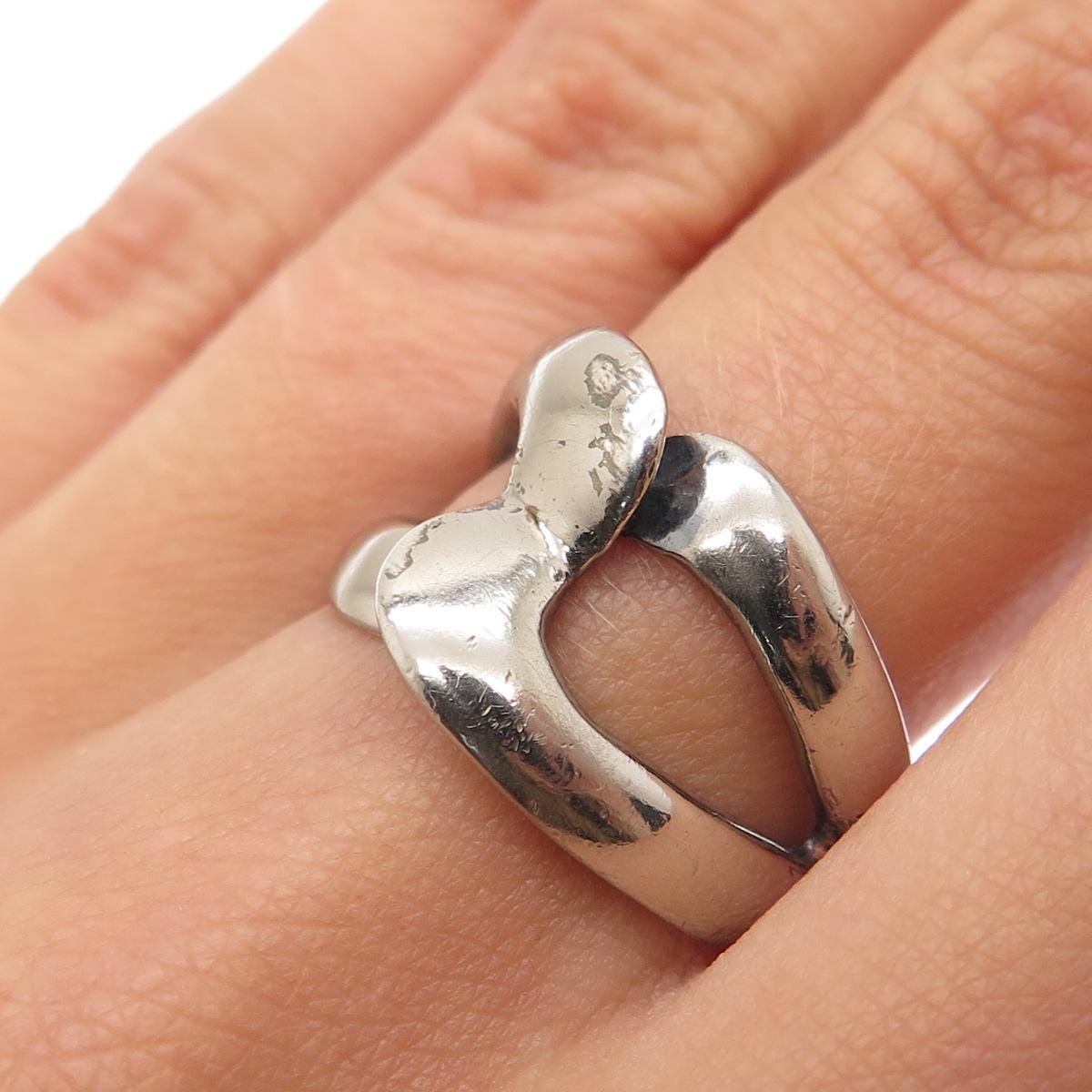 CHARLES WINSTON 925 Sterling Silver Vintage Infinity Oxidized Ring