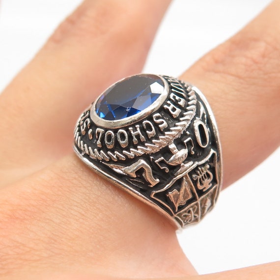 925 Sterling Silver Vintage Glass 1970 