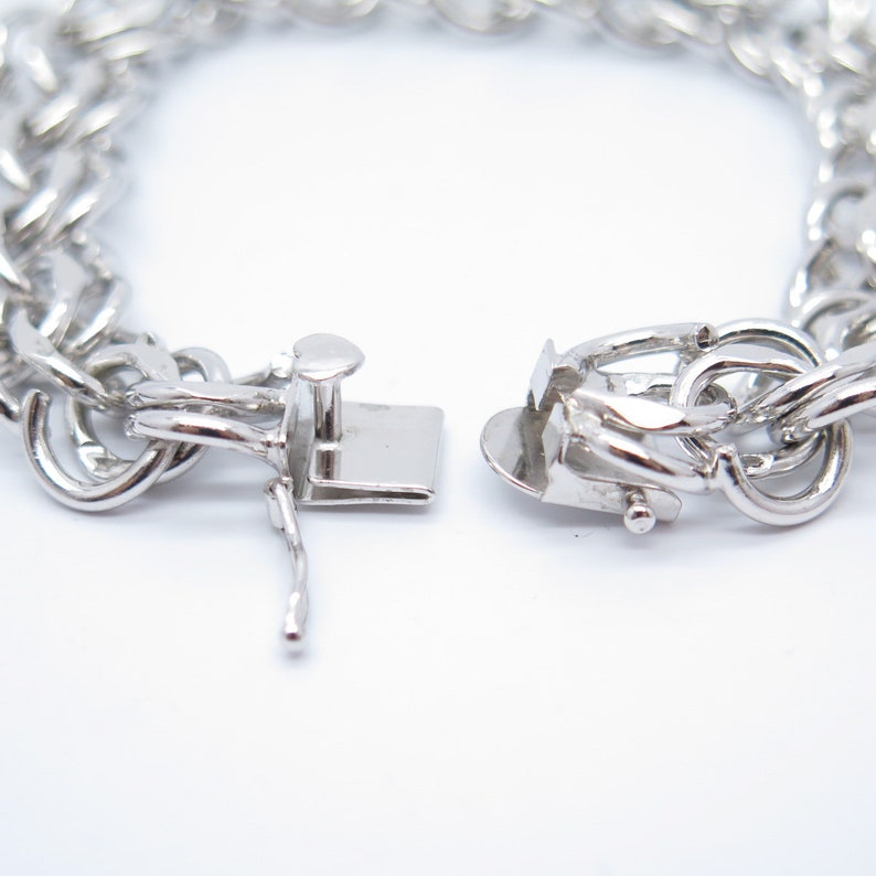 925 Sterling Silver Antique Elco Double Rolo Link Bracelet Etsy