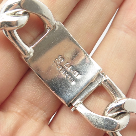 925 Sterling Silver Vintage Mexico Curb Link Bracelet 8.75