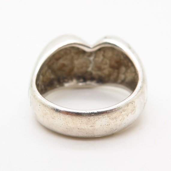 925 Sterling Silver Concave Heart Design Ring Siz… - image 3