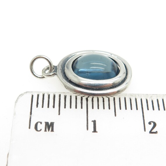 MORNING SUN 925 Sterling Silver Vintage Blue Glas… - image 3