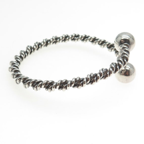 925 Sterling Silver Vintage Twisted Cuff Bracelet… - image 6