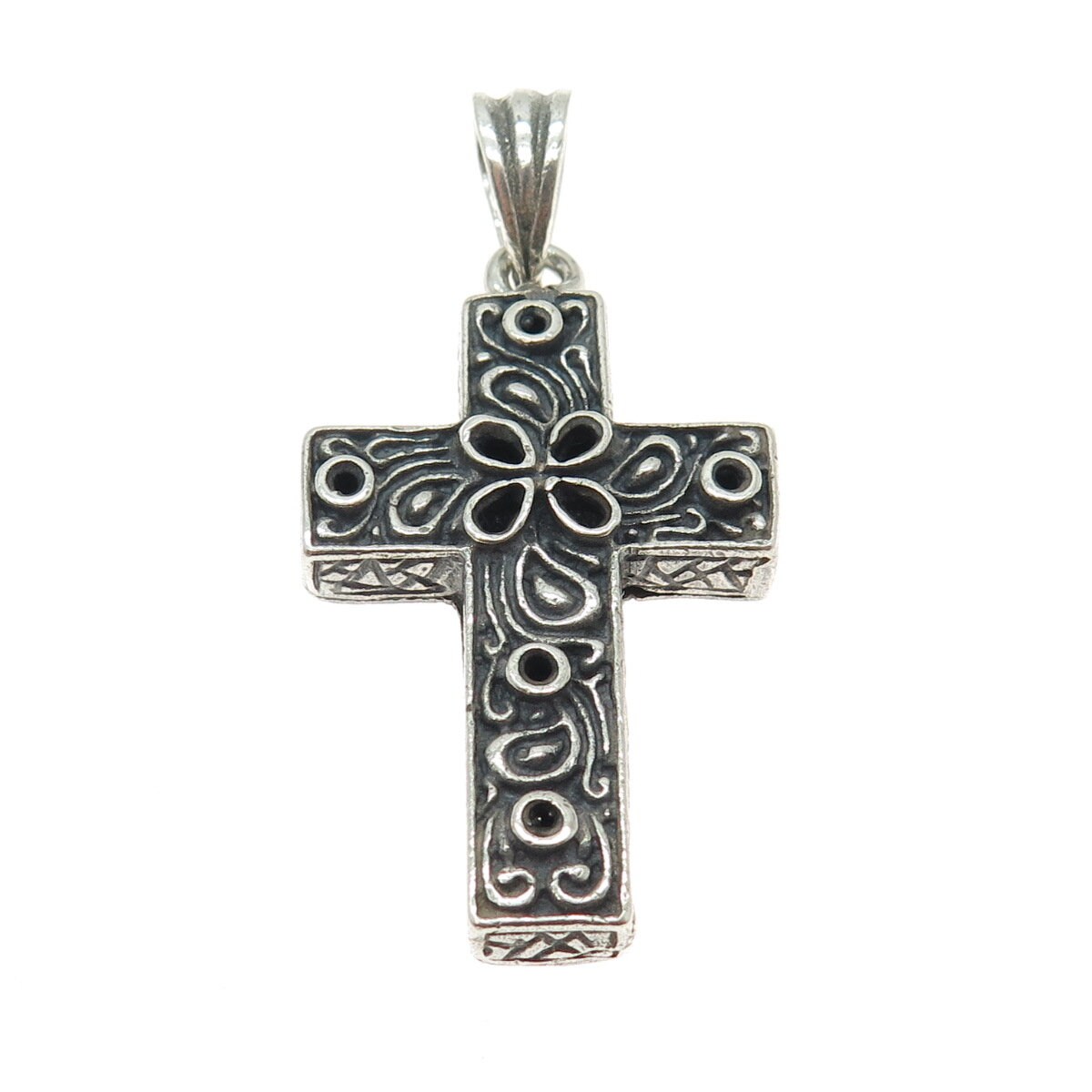 925 Sterling Silver Vintage Ornate Cross Pendant - Etsy