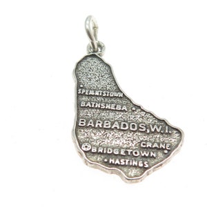 925 Sterling Silver Vintage Barbados Island Pendant image 4