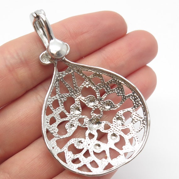 925 Sterling Silver Vintage Ornate Pendant - image 3