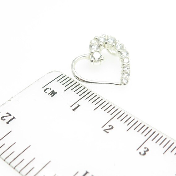 HAN 925 Sterling Silver Round-Cut C Z Heart Pendant View 4