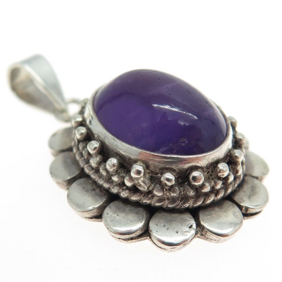 925 Sterling Silver Vintage Real Amethyst Gemston… - image 5