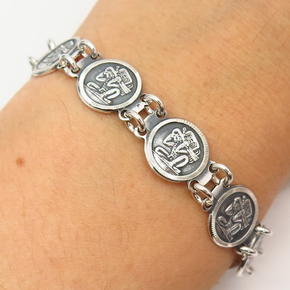 925 Sterling Silver Vintage Mexico Tribal God Design Link