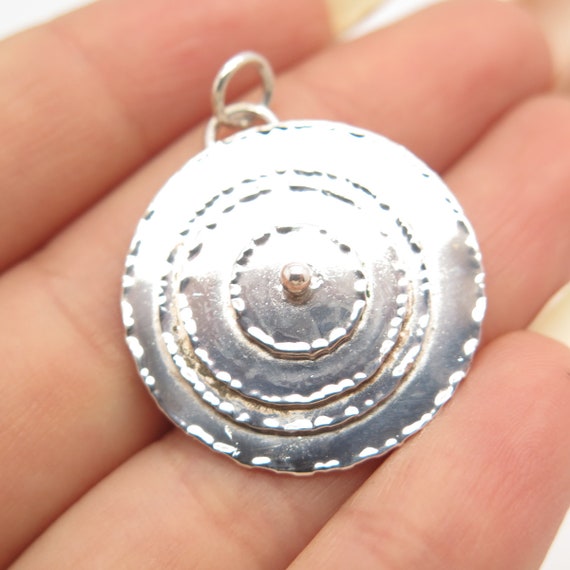 925 Sterling Silver Vintage Modernist Pendant - image 1