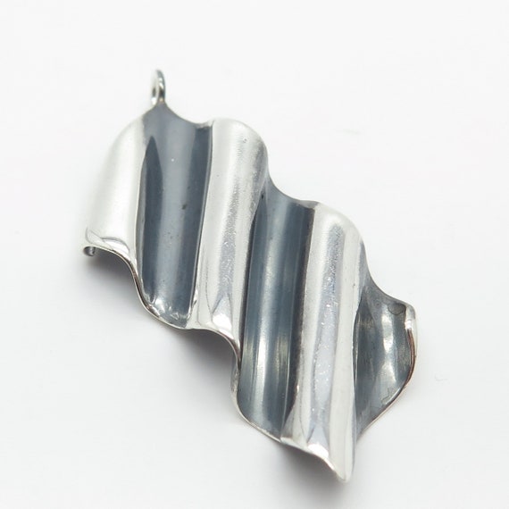 925 Sterling Silver Vintage Abstract Pendant - image 4