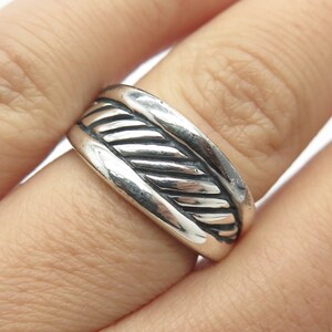 925 Sterling Silver Vintage Striped Ring Size 6.25