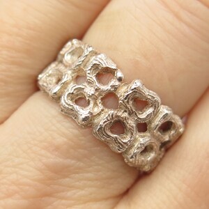 925 Sterling Silver Vintage Cutout Ring Size 8.5