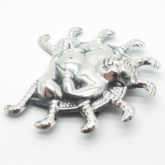925 Sterling Silver Vintage Sitting Buddah & Snakes Pin Brooch View 6