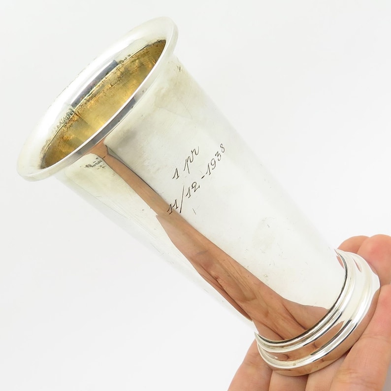 Vtg Norway Brodrene Mylius 830S Silver TROPHY Cup Small Vase