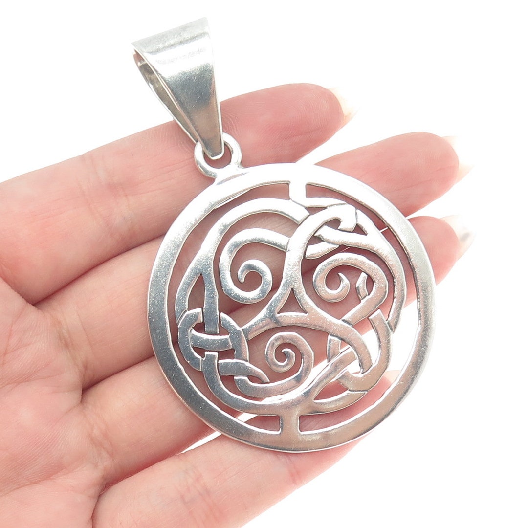 SILPADA 925 Sterling Silver Vintage Celtic Spiral Knot Round Pendant - Etsy