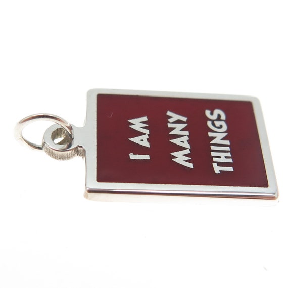 925 Sterling Silver Red Enamel "I Am Many Things"… - image 5