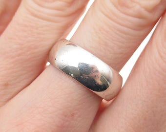925 Sterling Silver Vintage Classic Wedding Band Ring Size 7.5