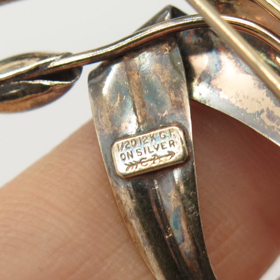 925 Sterling Silver / 1/20 12K G.F. Vintage Carl Art Floral