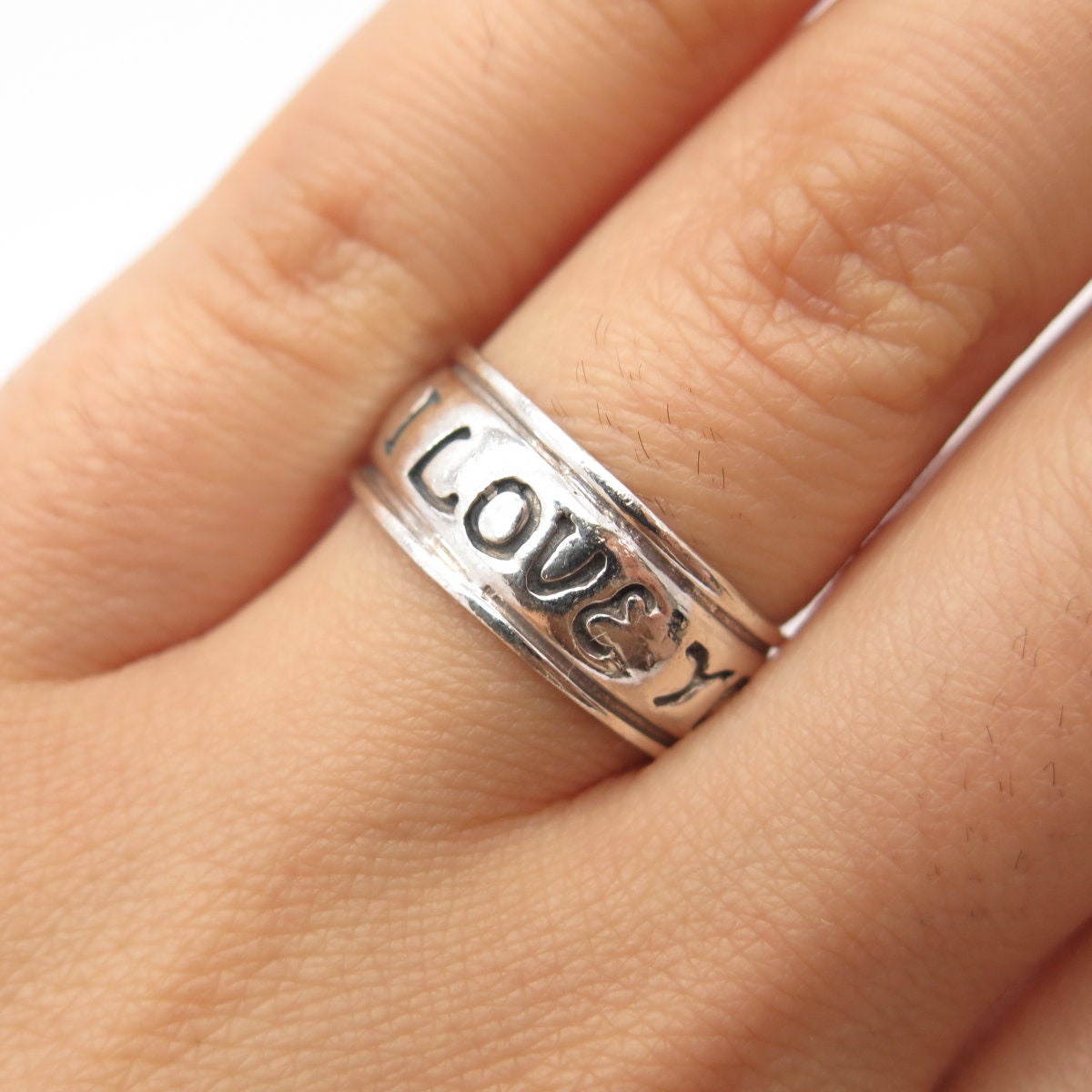 まちゃアイラブユー　リング　シルバー　刻印　希少　ヴィンテージ I Love You Ring Vintage - Etsy