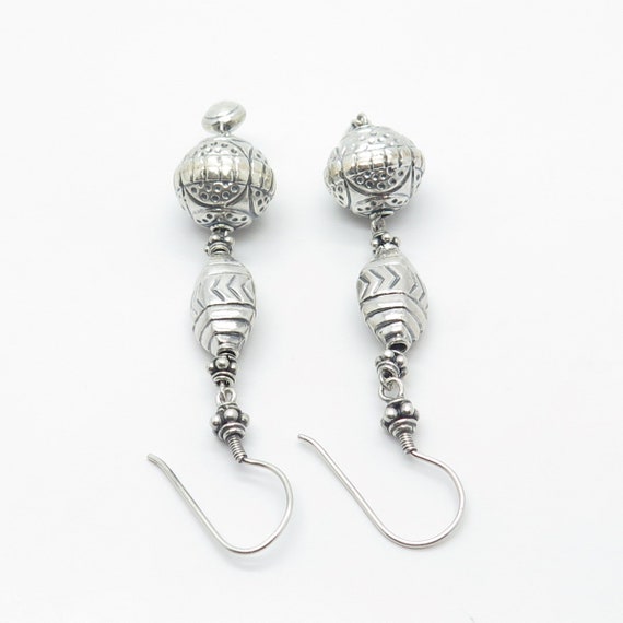 925 Sterling Silver Vintage Ethnic Dangling Hook … - image 5