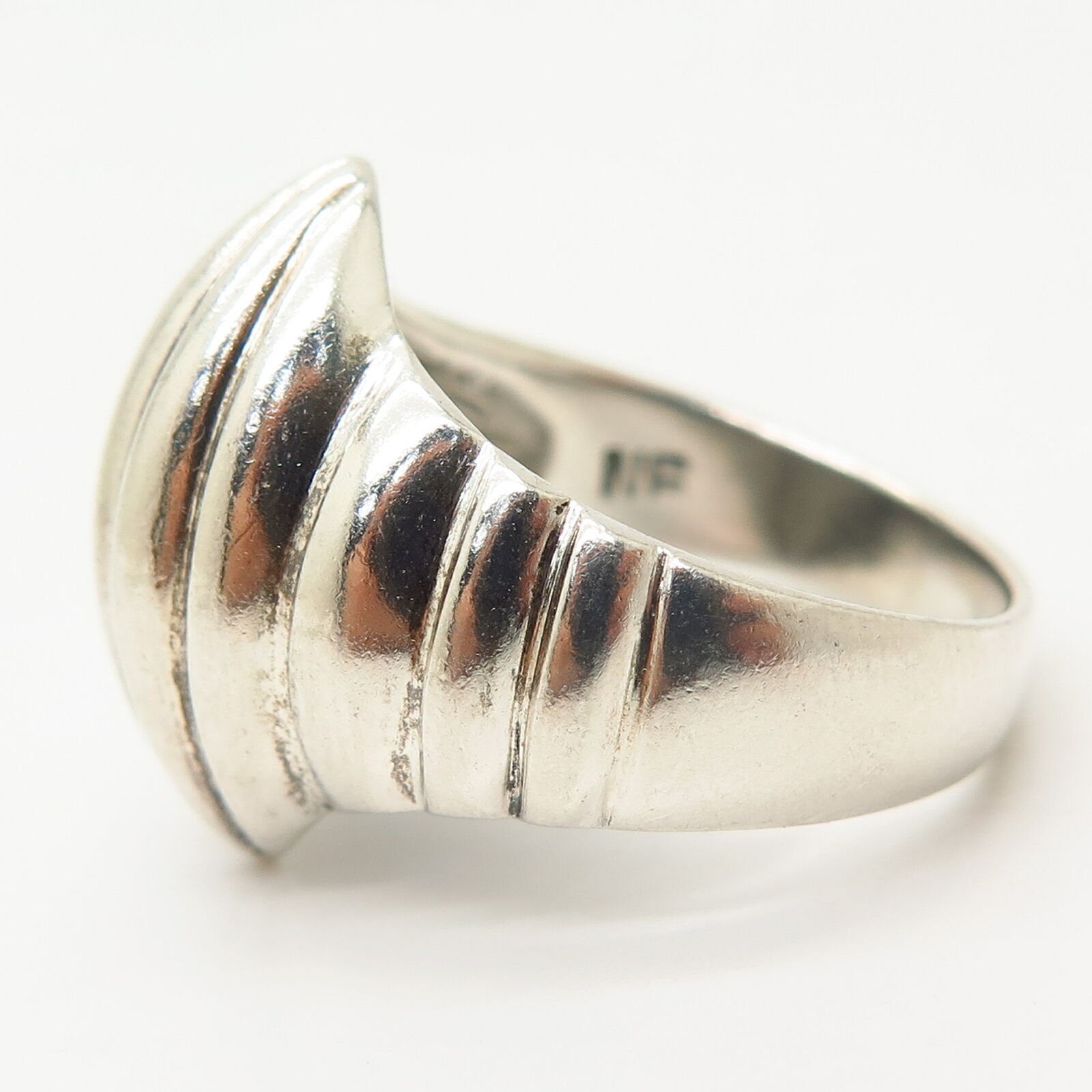 925 Sterling Silver Vintage Modernist Design Ring Size 9 | Etsy