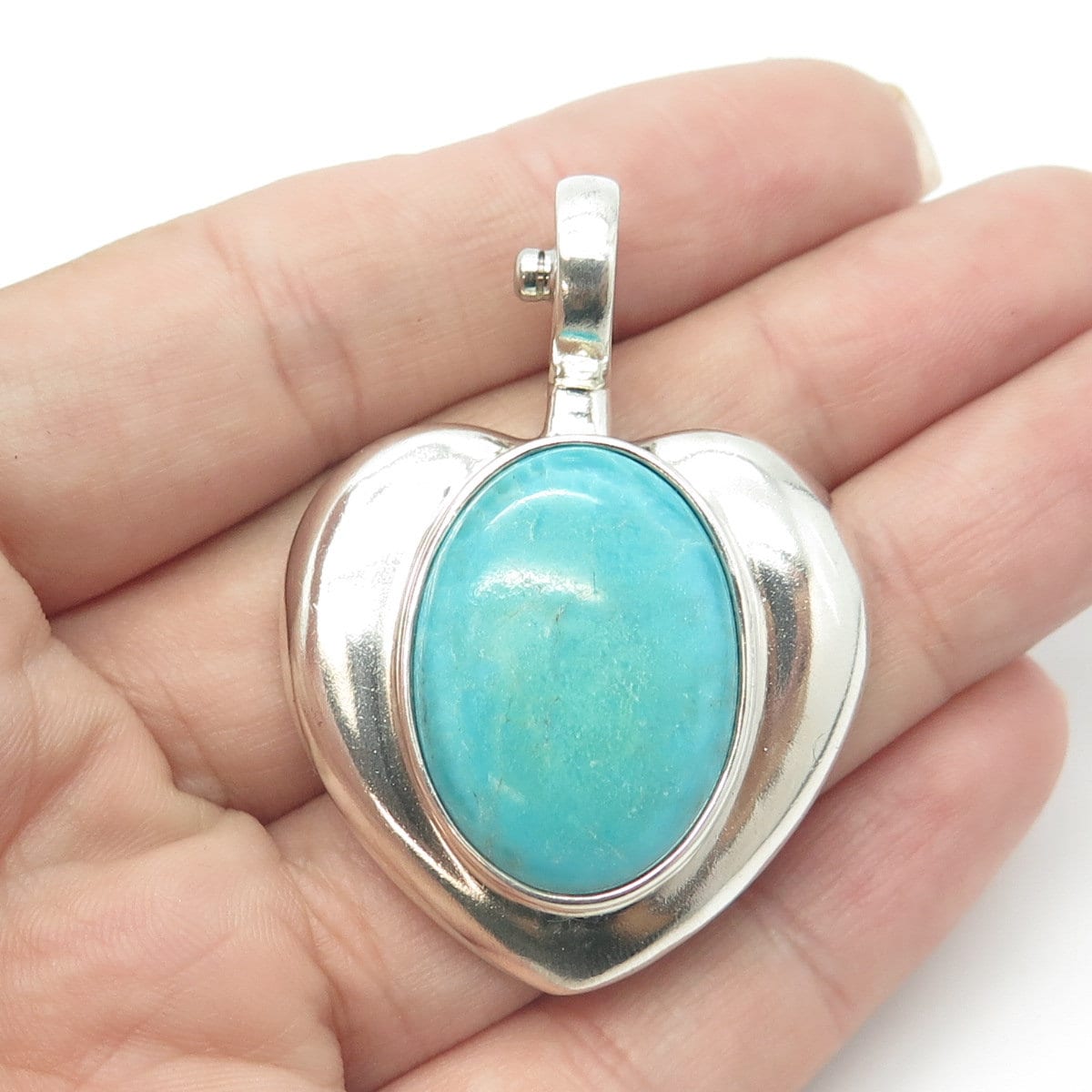 ESPO SIG Joseph Esposito Sterling Silver Vintage Turquoise Heart