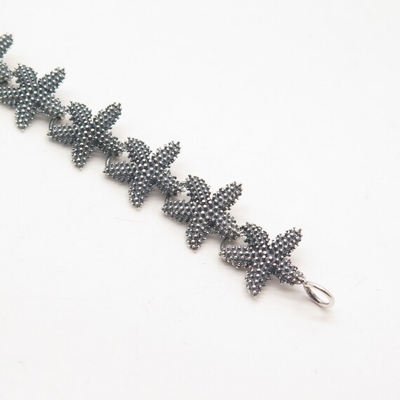 925 Sterling Silver Vintage Starfish Link Bracele… - image 2