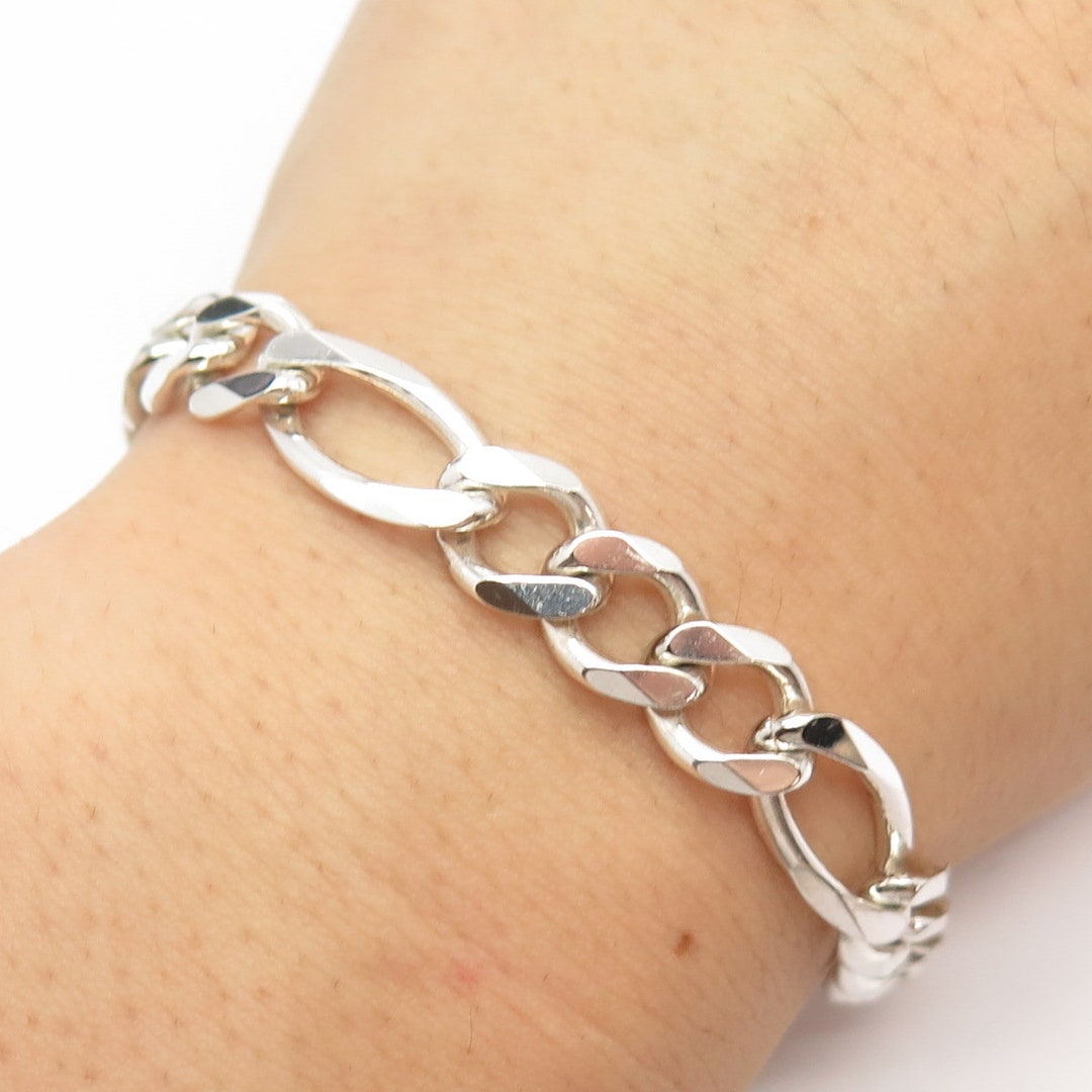 アクセサリー VINTAGE ITALIAN 925 SILVER BRACELET Vintage Italy 925 Sterling Silver Unique Link Design