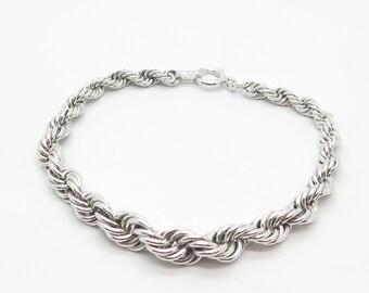 その他 rewrite + 925 Sterling Silver Twisted Rope Link Bracelet 7