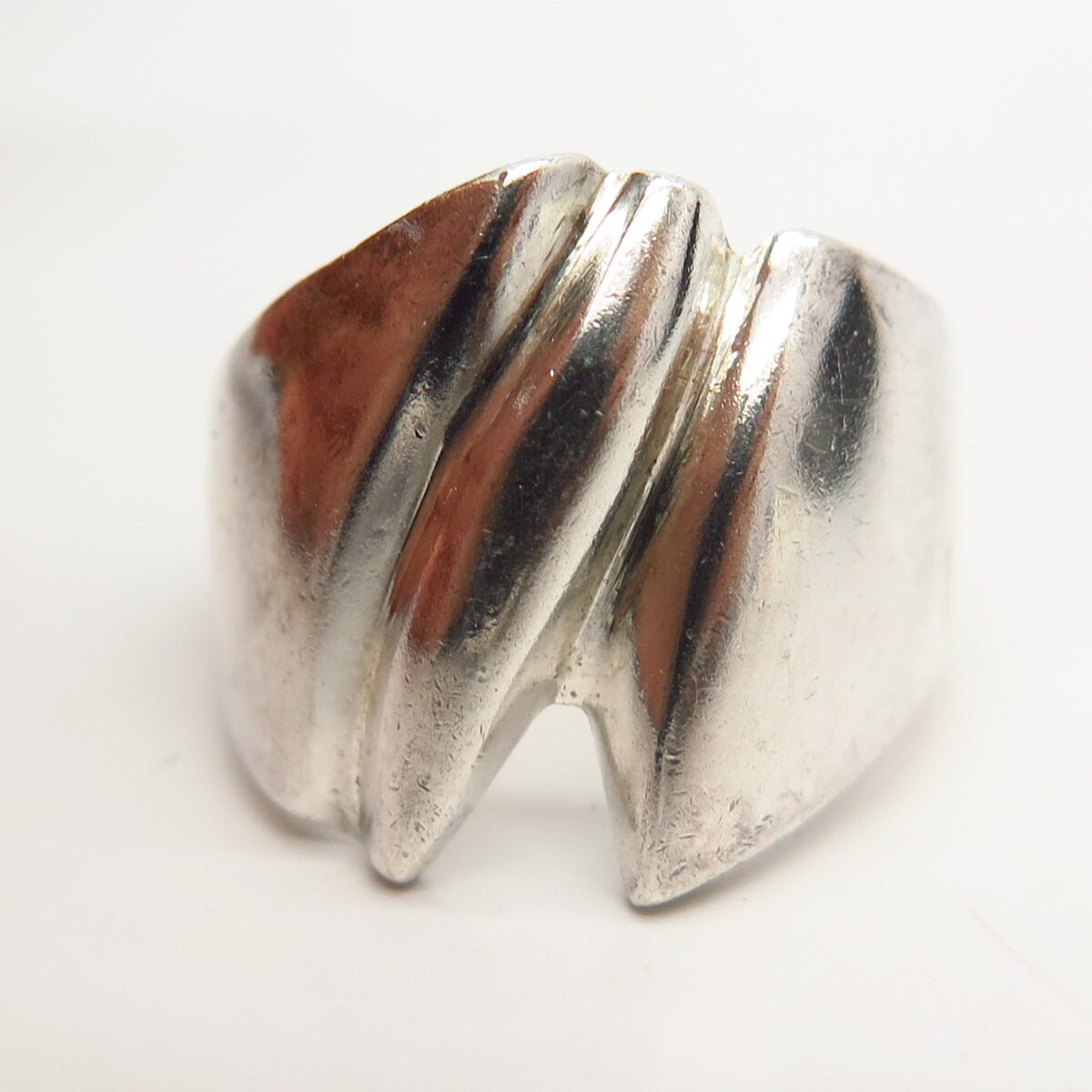 925 Sterling Silver Vintage Mexico Modernist Design Wide