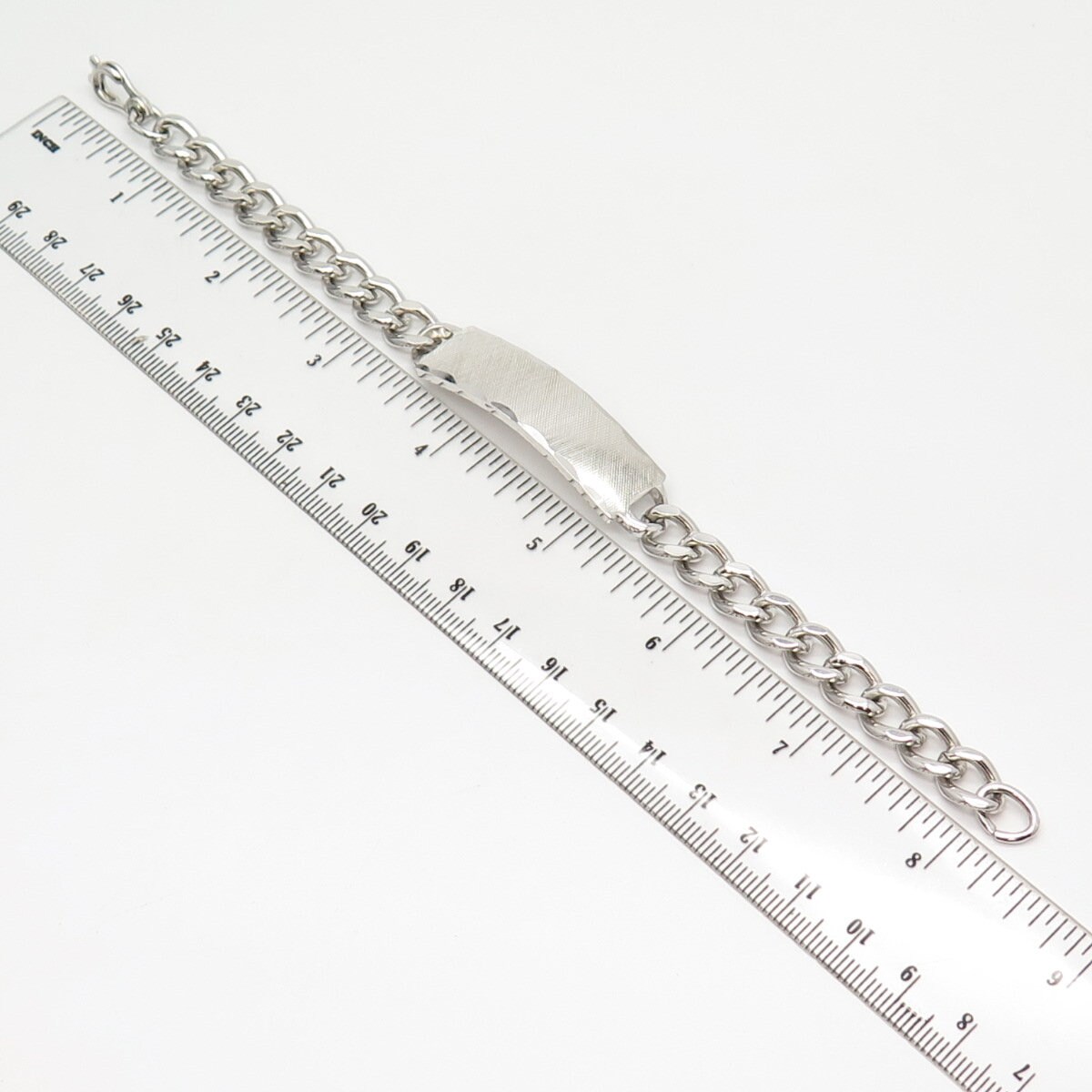 925 Sterling Silver Vintage Kalbe ID Cable Link Bracelet 7 3