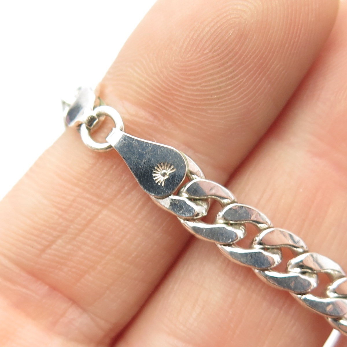 925 Sterling Silver Vintage Italy Cuban Chain Necklace 20