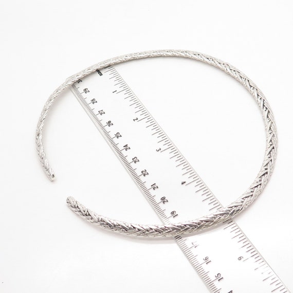 925 Sterling Silver Vintage Wicker Choker Necklac… - image 4