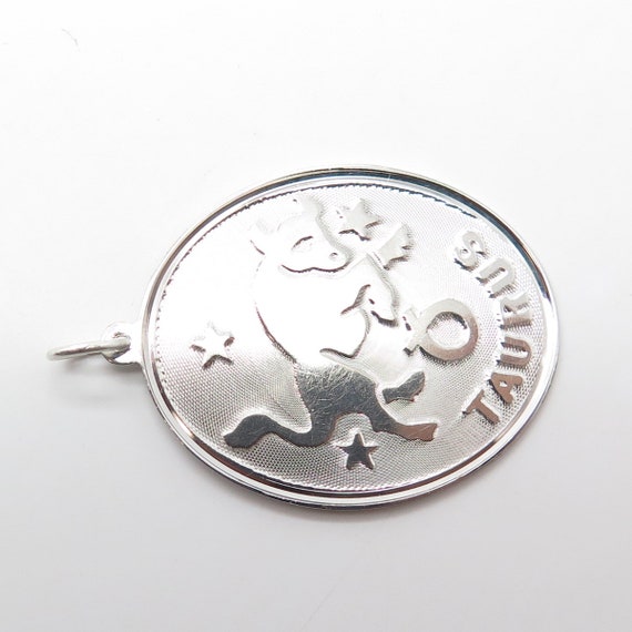 925 Sterling Silver Vintage Taurus Zodiac Sign Pe… - image 8