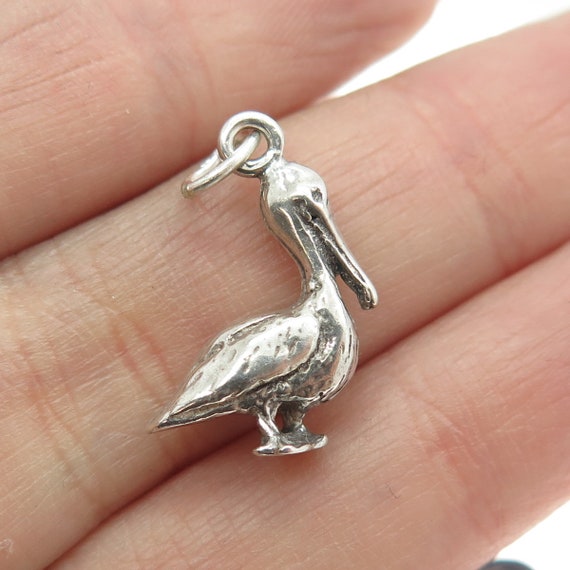 925 Sterling Silver Vintage Pelican Bird Minimali… - image 1