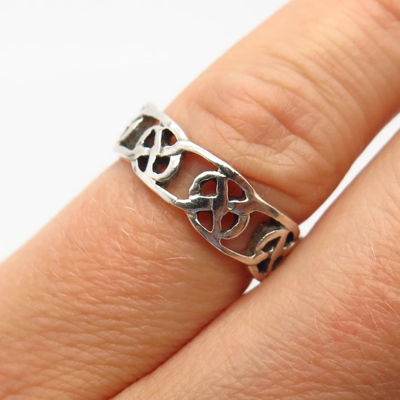 925 Sterling Silver Unisex Celtic Knot Ring Band Size 5-14 