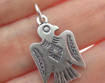Old Pawn Sterling Silver Vintage Southwestern Thunderbird Tribal Charm Pendant