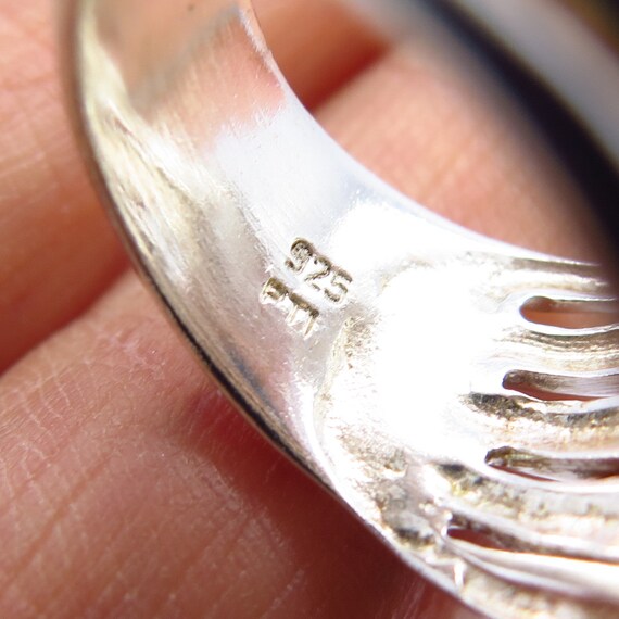 925 Sterling Silver Vintage Wide Wavy Multi-row Ring Size 8