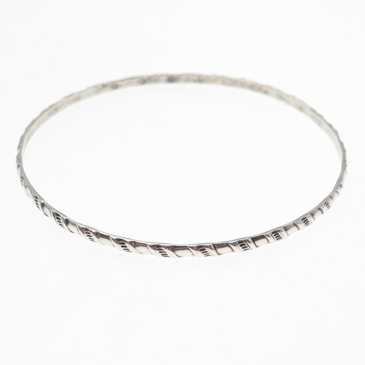 925 Sterling Silver Vintage Twisted Bangle Bracelet 8