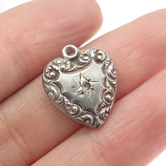 925 Sterling Silver Antique Victorian Repousse He… - image 1