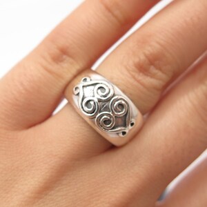 925 Sterling Silver Vintage Swirl Ring Size 6 3/4